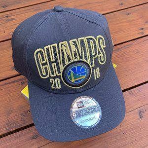 NEW Golden State Warrior New Era Gray Champs 2018 Adjustable Hat